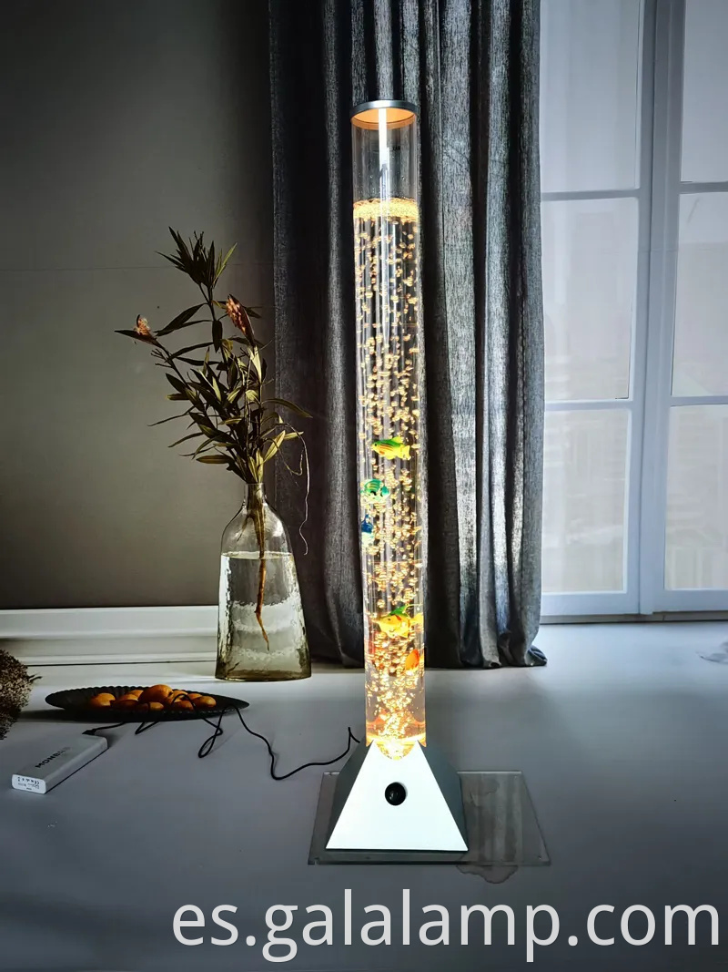 Acuario de burbujas de fantasía LED vibrante con coloridos efectos de peces y luz